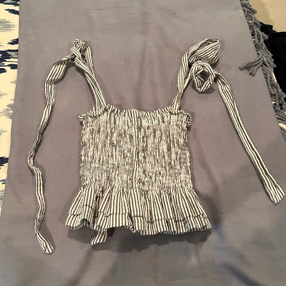 Cropped tie tank top